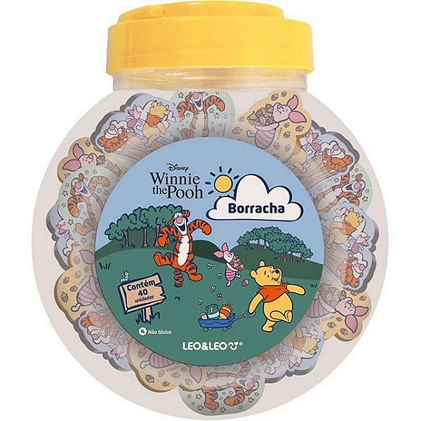 BORRACHA DECORADA URSINHO POOH  LEO e LEO POTE C/40UN