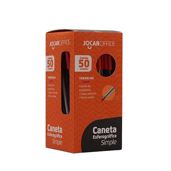 CANETA ESF.SIMPLE MEDIA VERMELHA  CX C/50 UN LEO E LEO