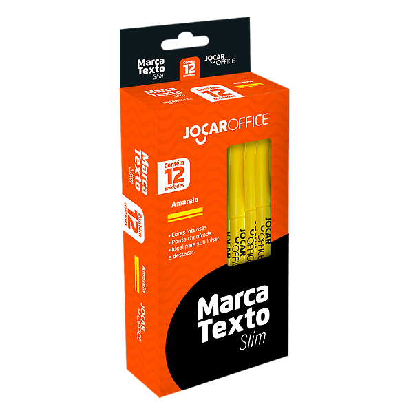 MARCA TEXTO SLIM AMARELO CX/12 UNDS LEO E LEO