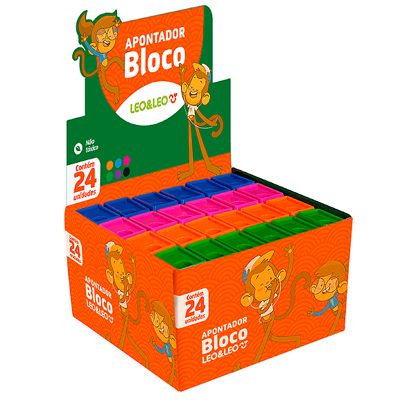 APONTADOR BLOCO 6CM/DEPOSITO CX/24 UND LEOELEO
