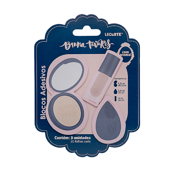 BLOCO ADESIVO C/ AROMA BRUNA TAVARES - CARTELA C/ 3 BLOCOS 20F CADA LEOARTE