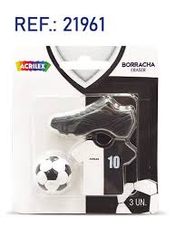BORRACHA FUTEBOL PRETO E BRANCO ACRILEX