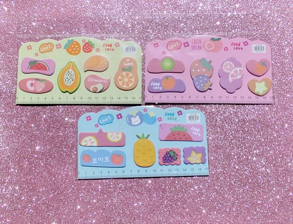 CONJ ADESIVOS E RECADINHOS CUTE 9,3X17,2 15FL  SWEET CANDY UNIDADE