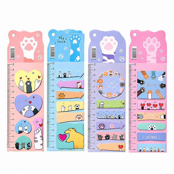 CONJ ADESIVOS E RECADINHOS CUTE 6,7X21,7 15FL CADA UN PATINHAS