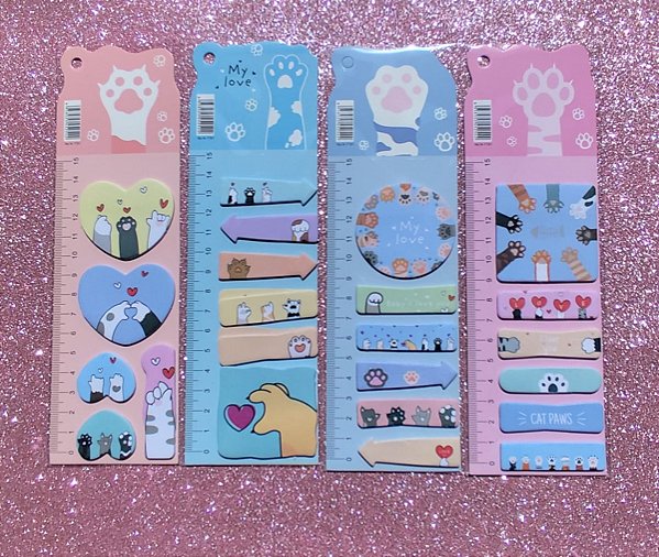 CONJ ADESIVOS E RECADINHOS CUTE 6,7X21,7 15FL CADA UN PATINHAS