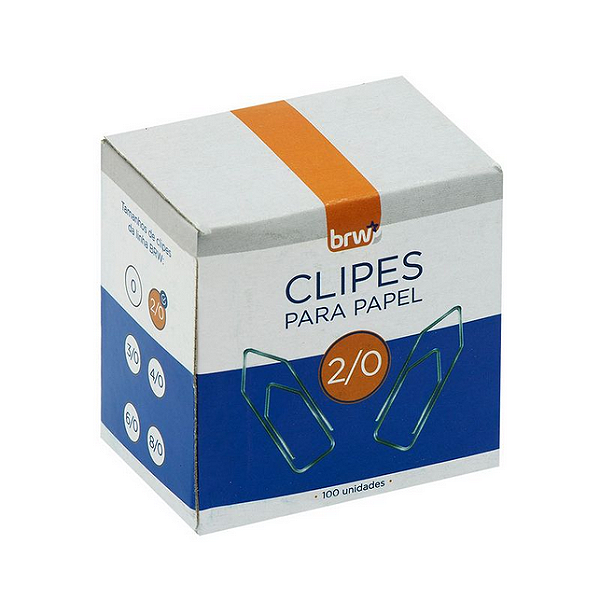 CLIPES P/ PAPEL 2/0 - CX C/100UN BRW