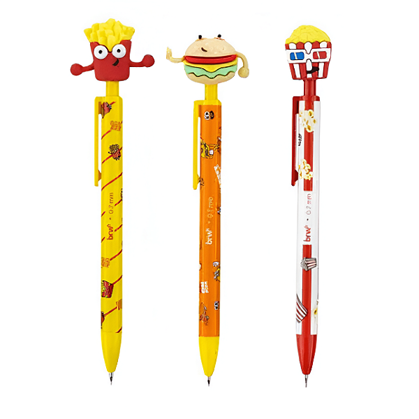 LAPISEIRA PLÁSTICA DIVERTIDA 0,7MM - FAST FOOD UNIDADE