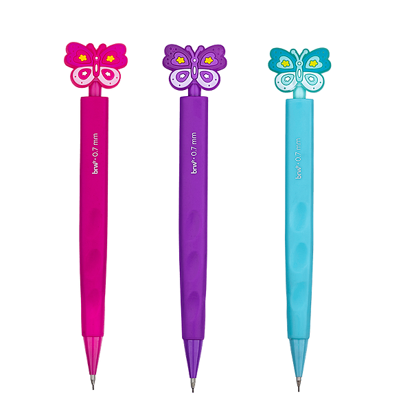 LAPISEIRA PLÁSTICA 0,7MM BUTTERFLY UNIDADE BRW