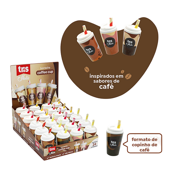 BORRACHA TRIS HOLIC COFFEE CAIXA C/24 UNIDADES TRIS