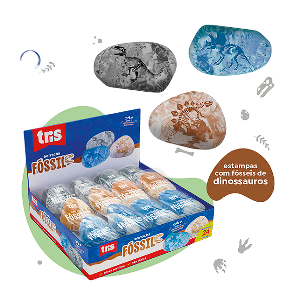 BORRACHA TRIS FOSSIL CAIXA C/ 24 UNIDTRIS