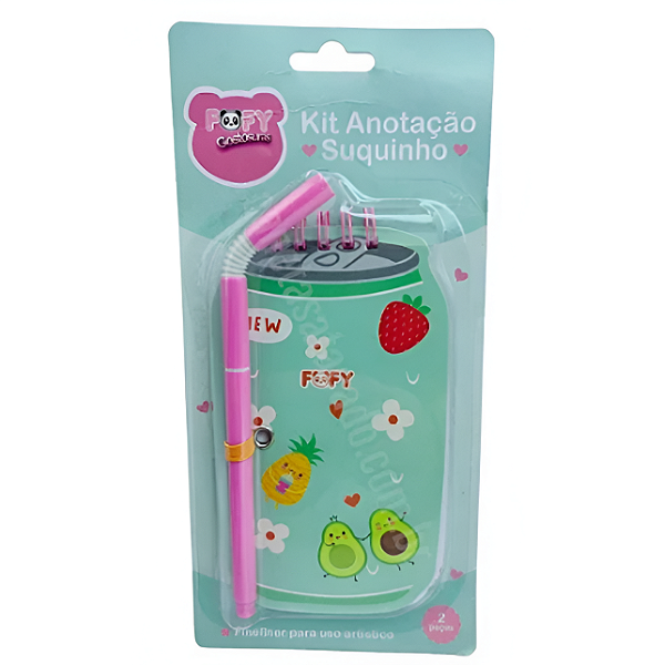 KIT ANOTACAO SUQUINHO VERDE  FOFY