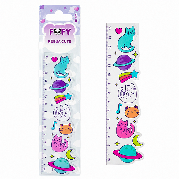 REGUA CUTE FOFY 15CM