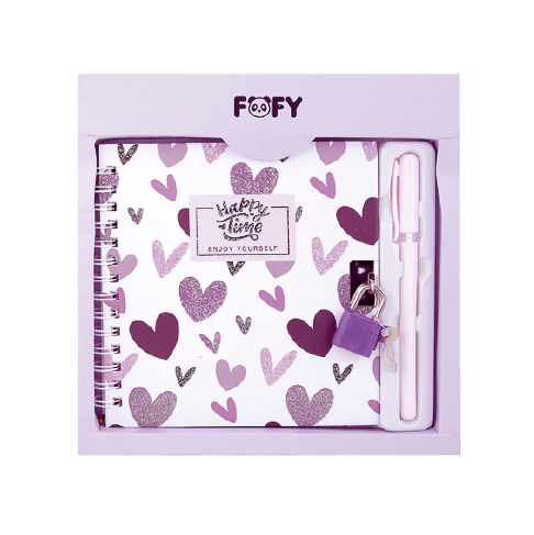 KIT DIARIO AMOR LILAS FOFY