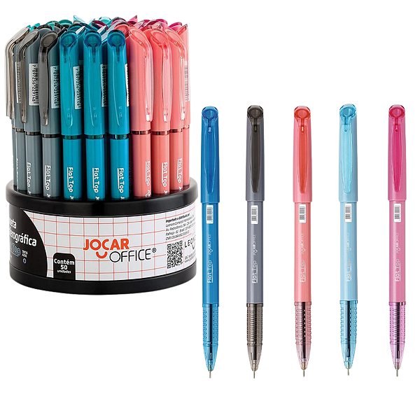 CANETA ESF. FLAT TOP 0.7 AZUL DISPLAY C/50 UNIDADES LEO E LEO