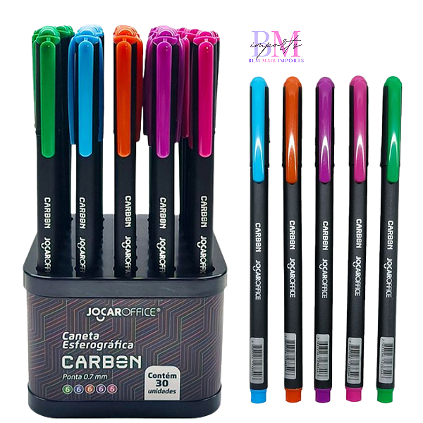 CANETA ESF. CARBON 0.7 COLORIDA POTE C/30 UNIDADES LEO E LEO