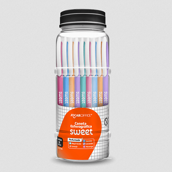 CANETA ESF. PERFUMADA SWEET PONTA 0.7 POTE C/50 UN LEO E LEO