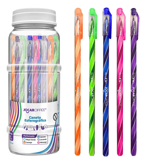 CANETA ESF. PERFUMADA WOW FUN PONTA 0.7 POTE C/50 UN LEO E LEO