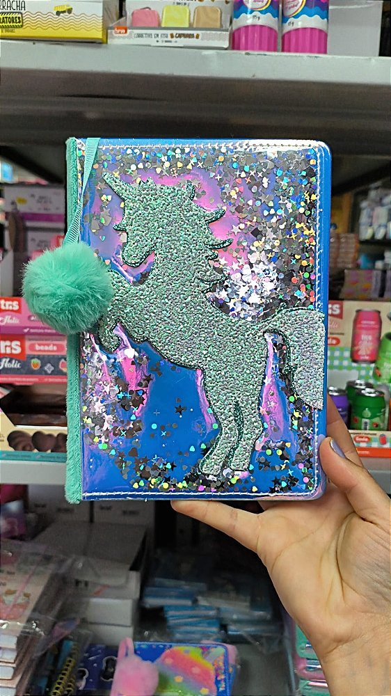 CADERNO INFANTIL UNICORNIO GLITTER