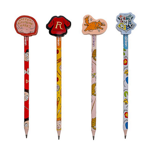 LAPIS HB COM BORRACHA NA PONTA HARRY POTTER UNIDADE LEO E LEO