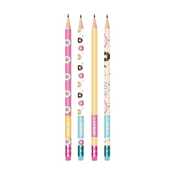 LAPIS GRAFITE HB RESINA DONUT RED. C/BORR. UNDADE  LEO E LEO