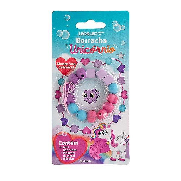BORRACHA MONTE SUA PULSEIRA UNICORNIO LEO E LEO