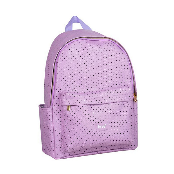 MOCHILA PU PERFURADA - 2 COMPART. E 2 BOLSOS - LILÁS BRW
