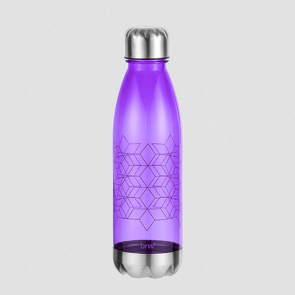 GARRAFA PLÁSTICA ESTAMPADA C/ TAMPA AL - 700ML - MATELASSE ROXO BRW