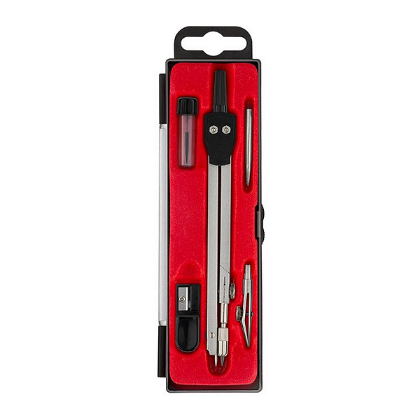 COMPASSO TÉCNICO METÁLICO - TIRA LINHA -5 PEÇAS BRW