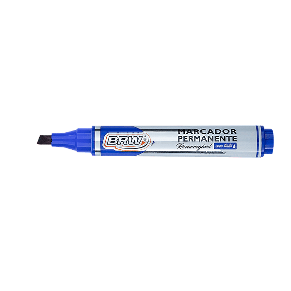 MARCADOR PERMANENTE RECARREGÁVEL COM TINTA - AZUL- LINHA PRIME UNIDADE BRW
