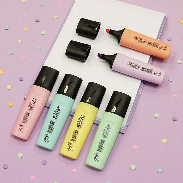 MARCA-TEXTO COR PASTEL UNIDADE BRW