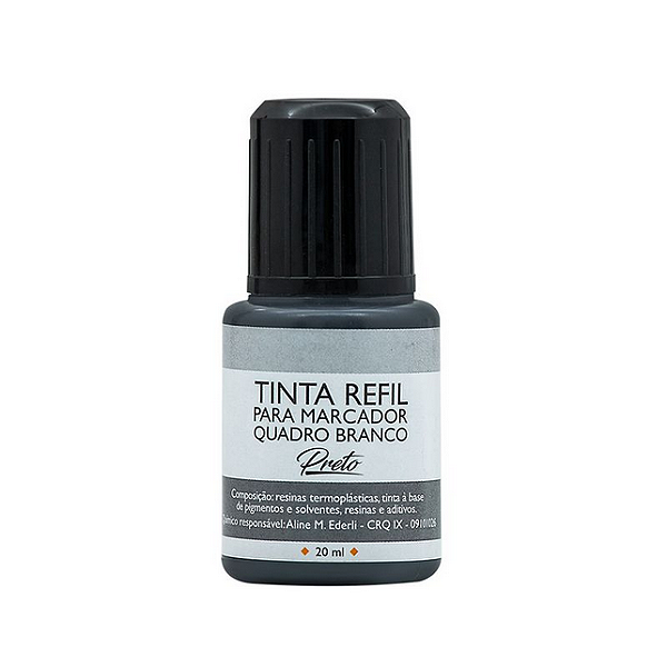 TINTA PARA MARCADOR QUADRO BRANCO - 20ML - PRETO UNIDADE BRW