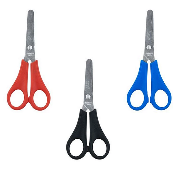 TESOURA ESCOLAR DE AÇO C/ RÉGUA 13CM UNIDADE BRW