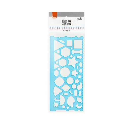 RÉGUA PLÁSTICA 20CM GEOMÉTRICA UNIDADE BRW