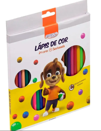 LÁPIS DE RESINA PLÁSTICA 24 CORES - REDONDO BRW