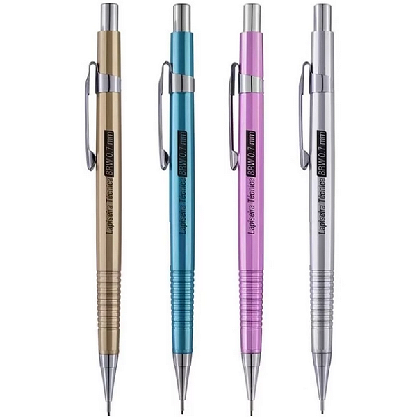 LAPISEIRA TÉCNICA 0.7MM CORES METÁLICAS UNIDADE BRW