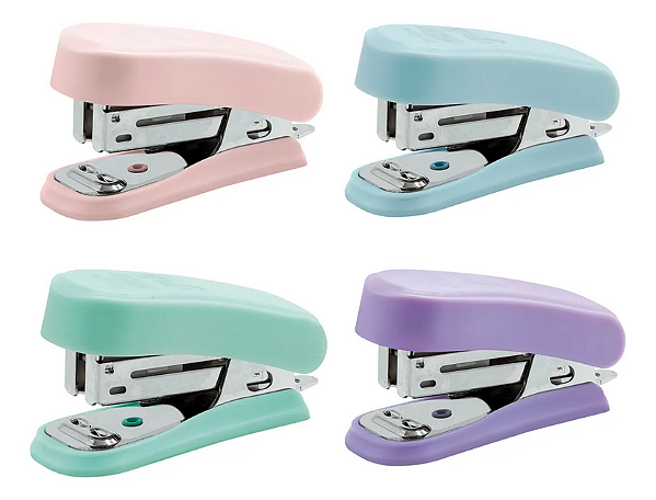 GRAMPEADOR PLÁSTICO MINI PARA 20FLS TONS PASTEL UNIDADE BRW