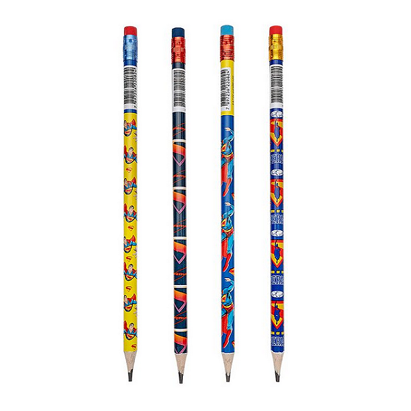 LAPIS GRAFITE HB RESINA SUPERMAN RED C/ BORR UNIDADE LEO E LEO