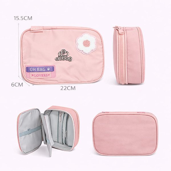 ESTOJO BOX OH BAG FLOWER ROSA