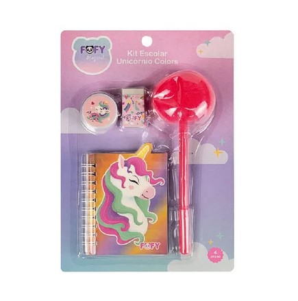 KIT ESCOLAR UNICORNIO COLORS  FOFY