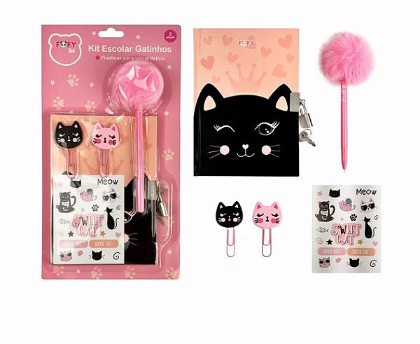 KIT ESCOLAR GATINHOS  FOFY