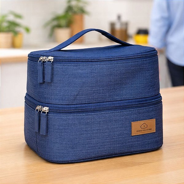 LANCHEIRA AZUL 2 COMPARTIMENTOS