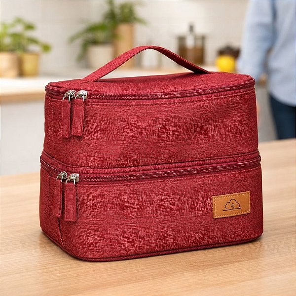 LANCHEIRA VERMELHA 2 COMPARTIMENTOS