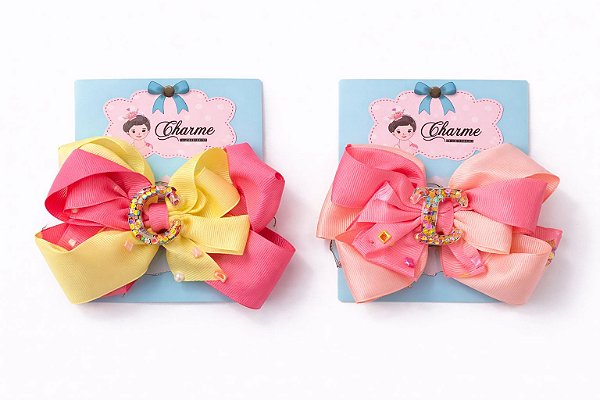 ELASTICO COM LAÇO P/ CABELO COM LETRA UNIDADE