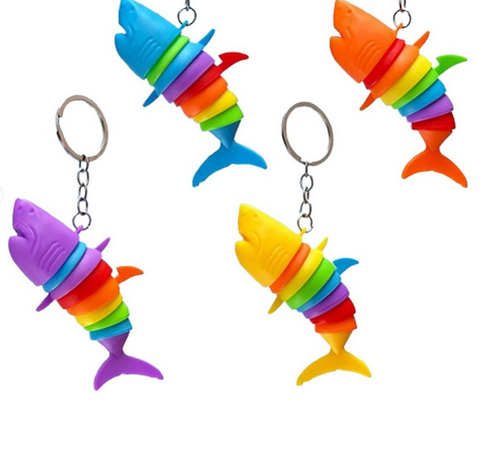 CHAVEIRO ARTICULADO DE TUBARÃO COLORIDO UNIDADE