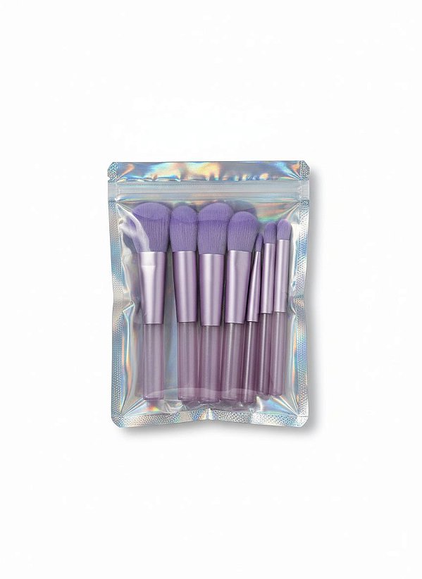 KIT 10 MINI PINCEIS DE MAQUIAGEM COM ESTOJO PARA BOLSA DE VIAGEM