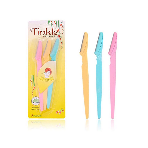 LAMINAS SOBRANCELHA E ROSTO KIT COM 3 NAVALHA P/ DEPILAÇÃO UNIDADE