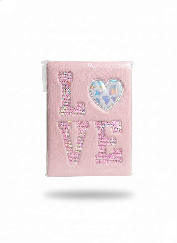CADERNO PELUCIA LOVE ROSA