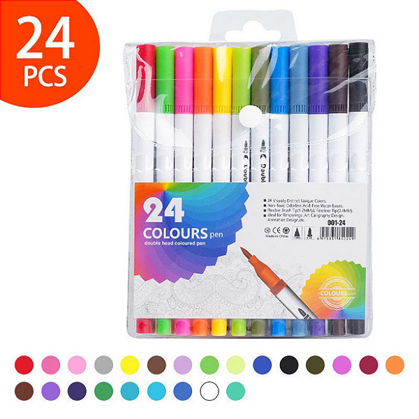 BRUSH PEN 24 CORES