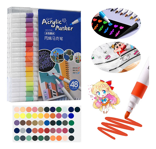 CANETINHA ACRILICA 48 CORES