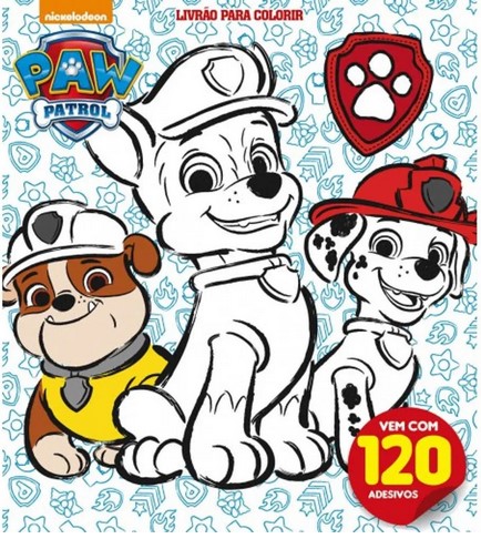 LIVRO DE PINTAR PATRULHA CANINA C/120 ADESIVOS